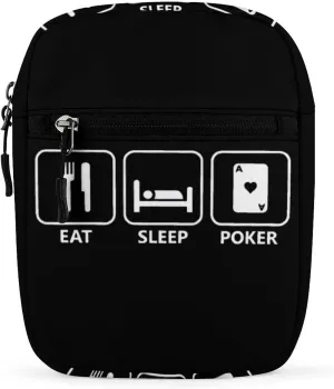 Eat Sleep Poker Men's Crossbody Bag Small Messenger Shoulder Bags Sling Pack Gift for Women