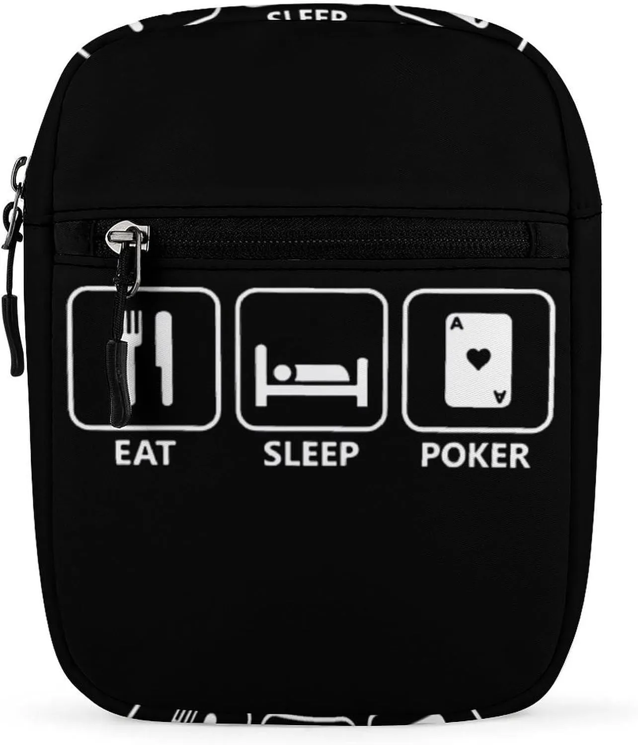 Eat Sleep Poker Men's Crossbody Bag Small Messenger Shoulder Bags Sling Pack Gift for Women