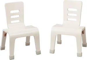 ECR4Kids Bentwood Chair, 10in Seat Height, Stackable Seats, White Wash, 2-Pack