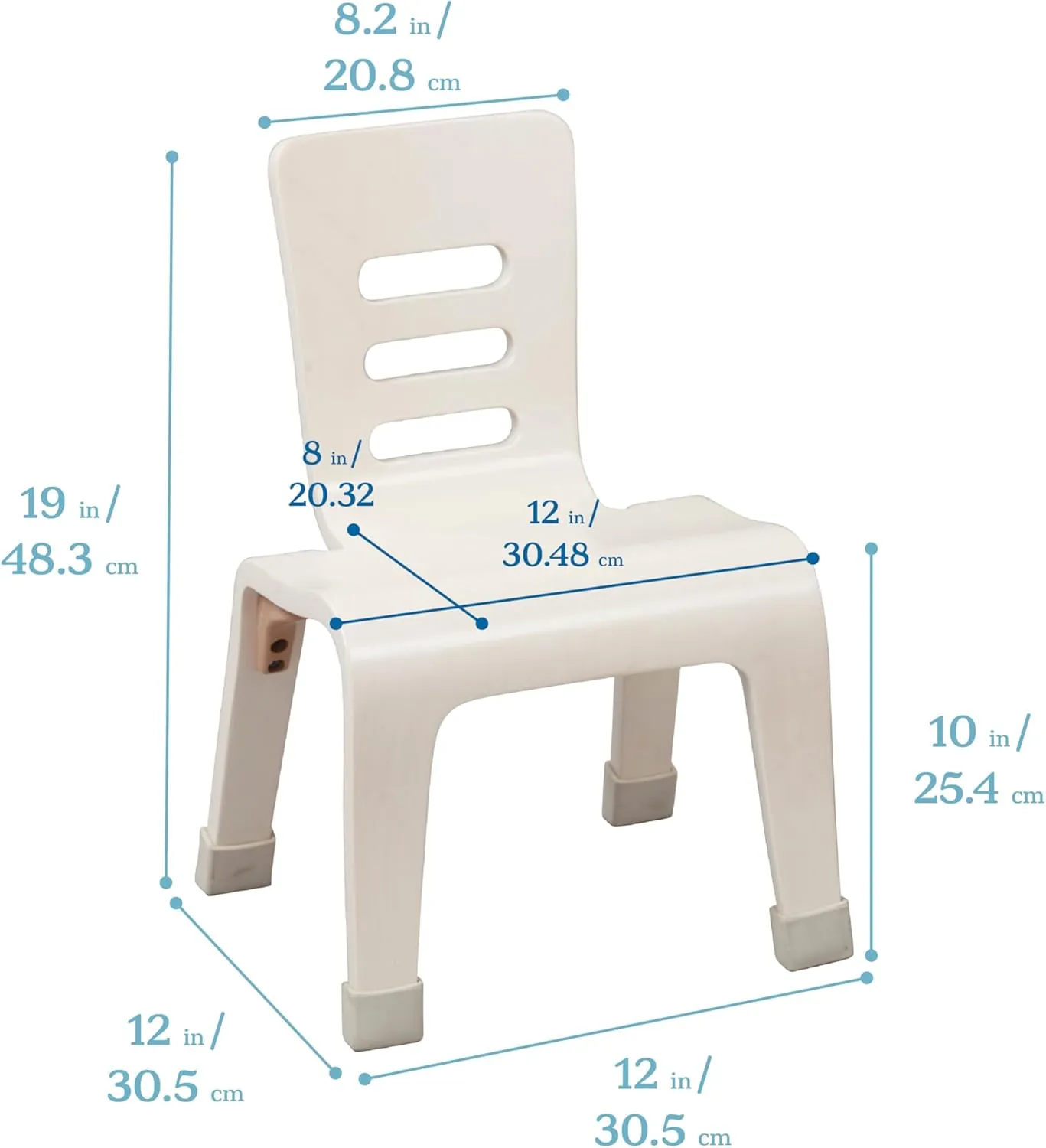 ECR4Kids Bentwood Chair, 10in Seat Height, Stackable Seats, White Wash, 2-Pack