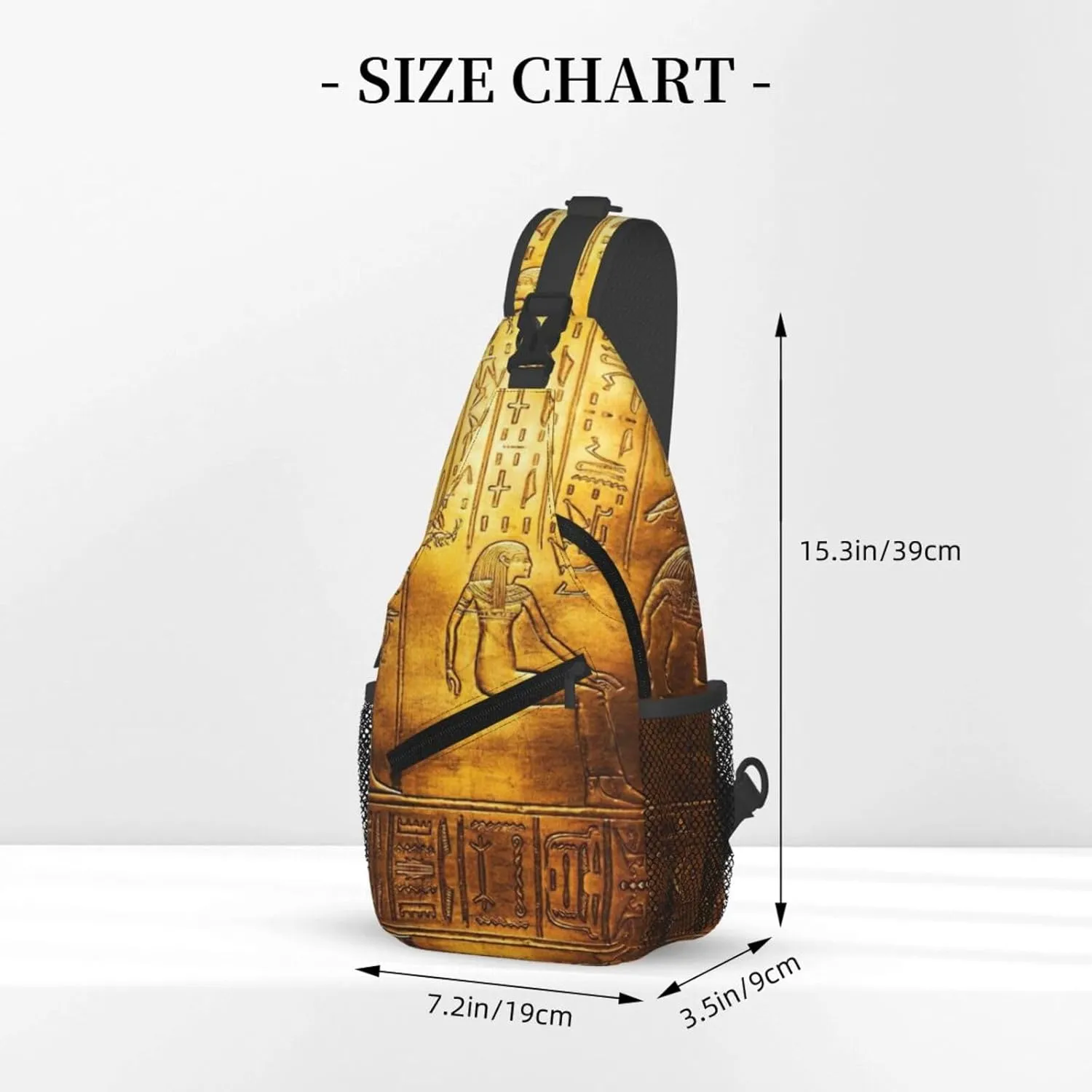 Egypt Hieroglyphics Print Lightweight Sling Small Shoulder Bag - Chic Cross Chest Bag With Adjustable Strap