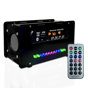 EIELE Soldering Practice Kit - Multi-Function Speaker with AUX & TF Playback, Voice-Activated Level Indicator, Dual Channel, Black Case