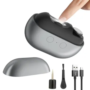 Electric Nail Clipper with Polishing, RIMOL 3-in-1 Automatic Nail Trimmer with LED Light & Nail Scraps Storage, Painless Grooming for Adults, Seniors, Women, Men and Kids (Matte Gray & Black)