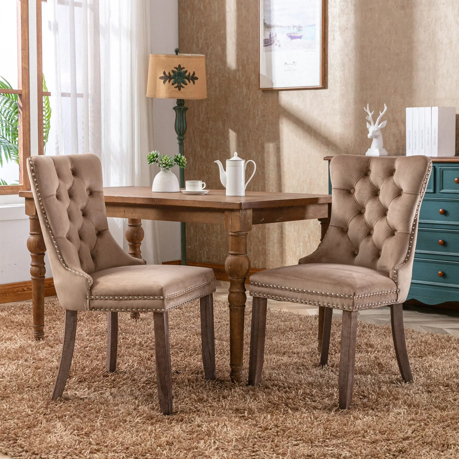 Elegant Velvet Tufted Dining Chairs – Luxury & Comfort for Your Home!