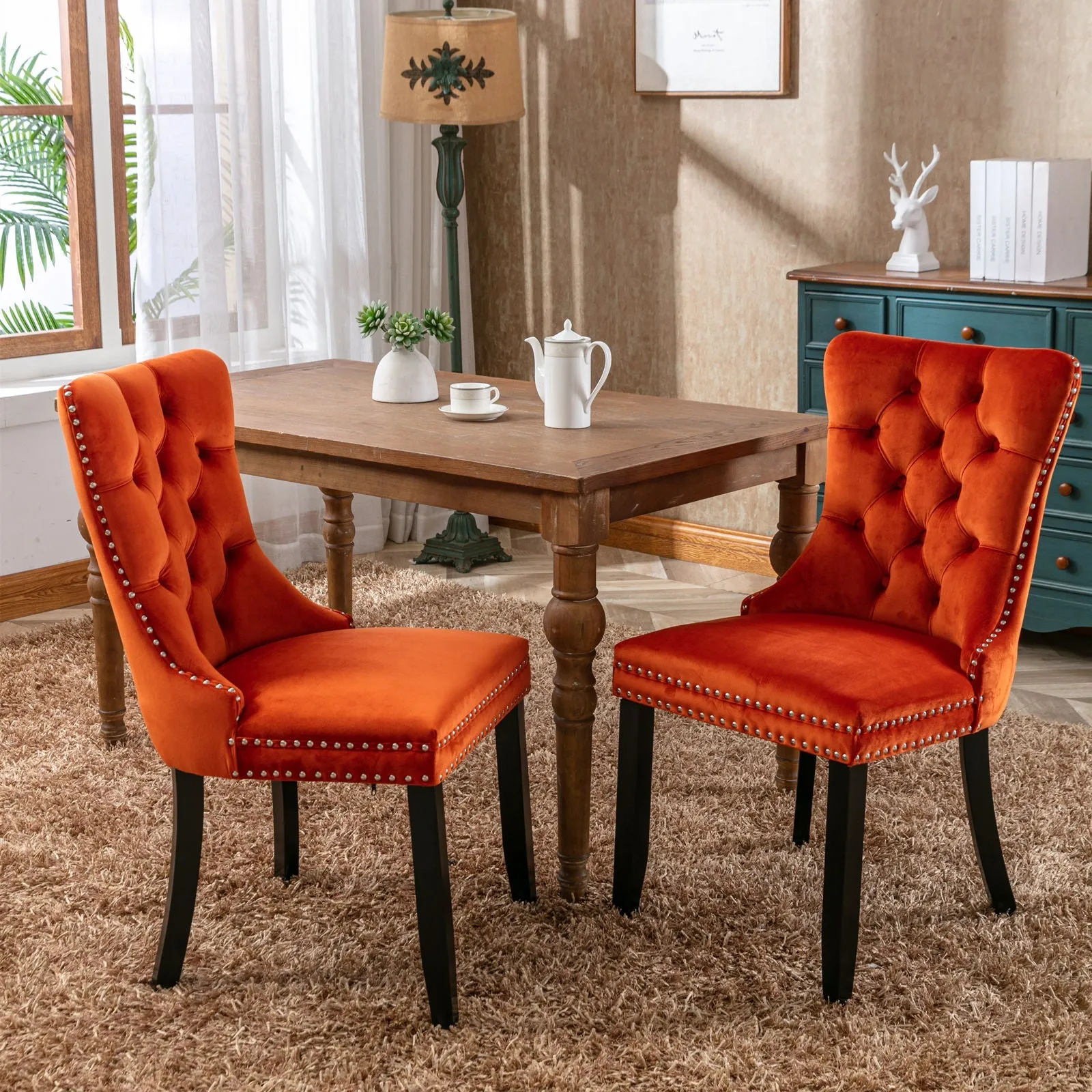 Elegant Velvet Tufted Dining Chairs – Luxury & Comfort for Your Home!