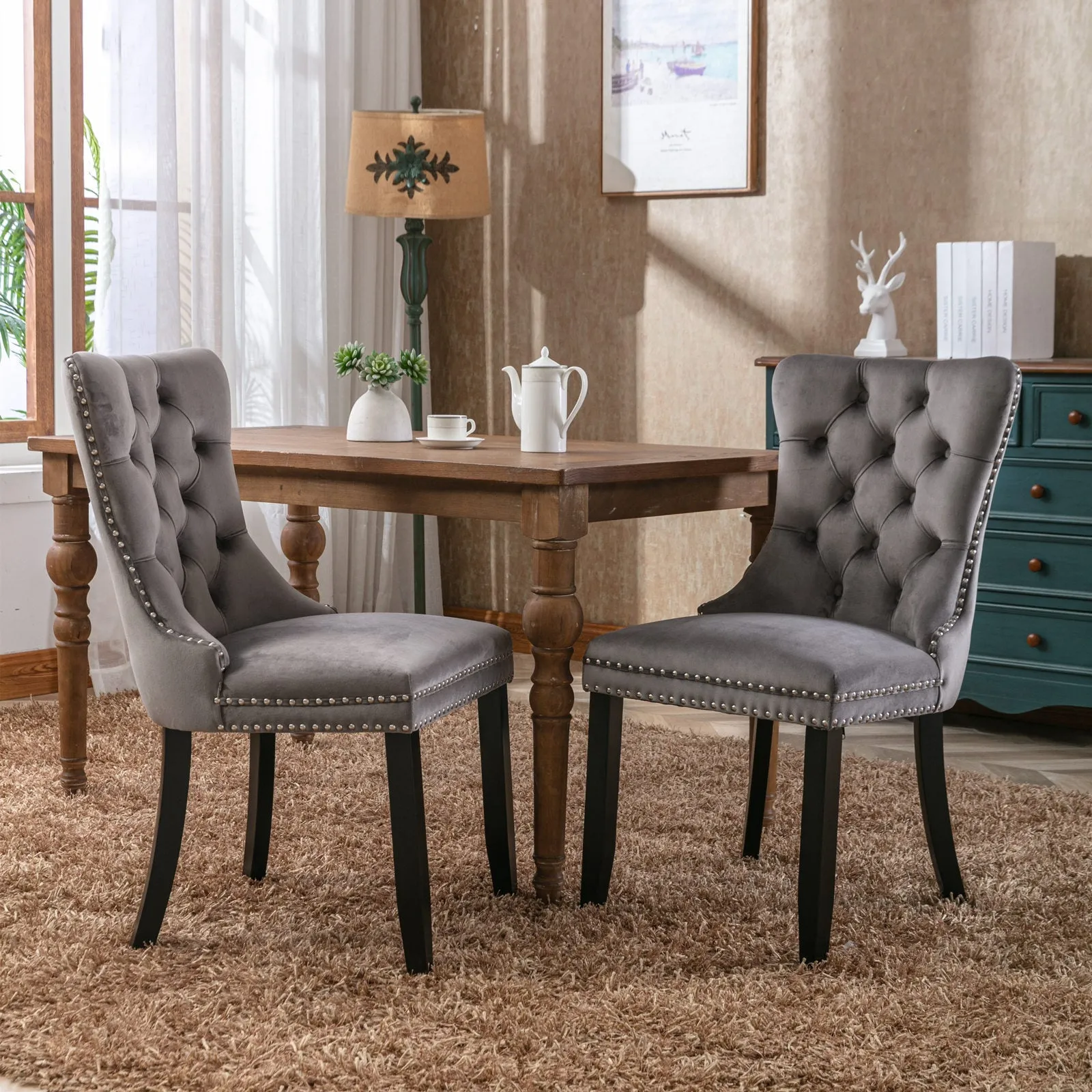 Elegant Velvet Tufted Dining Chairs – Luxury & Comfort for Your Home!