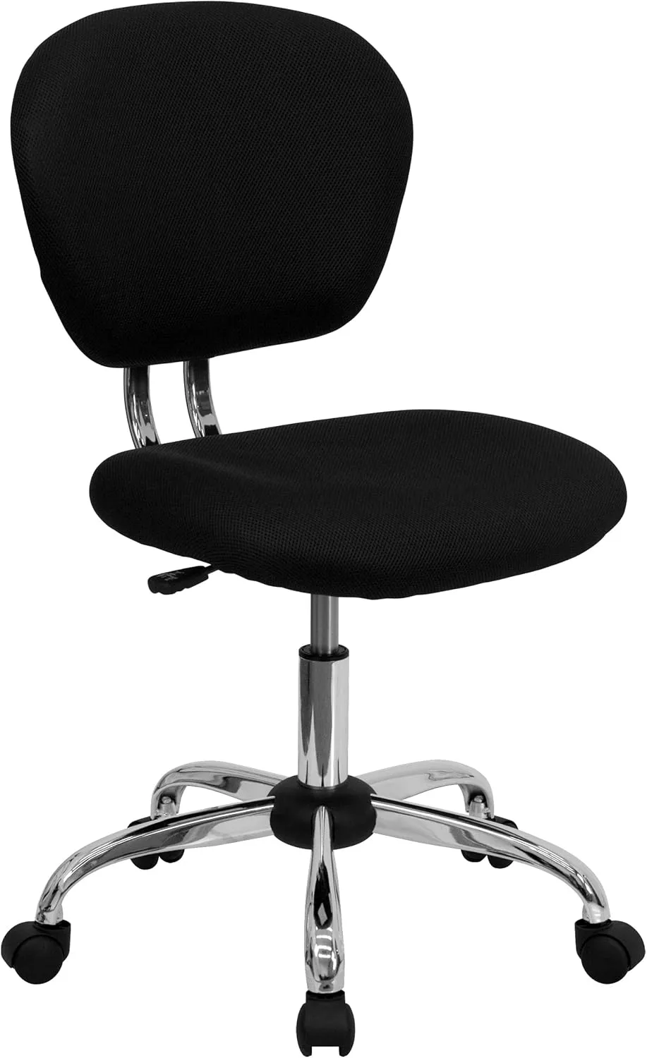 EMMA   OLIVER Mid-Back Black Mesh Padded Swivel Task Office Chair with Chrome Base