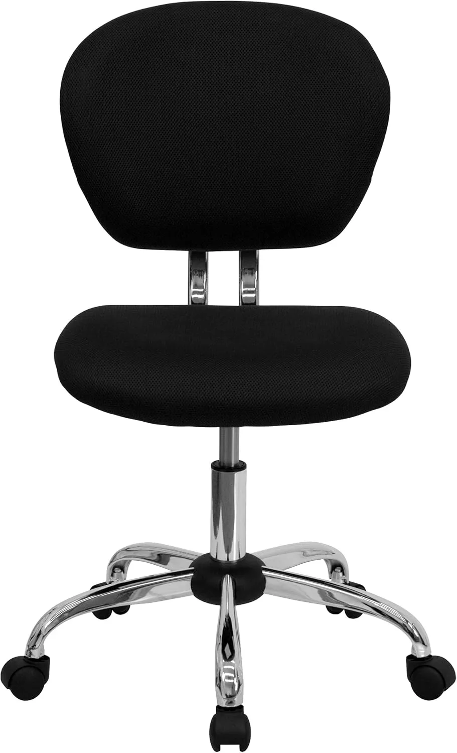 EMMA   OLIVER Mid-Back Black Mesh Padded Swivel Task Office Chair with Chrome Base