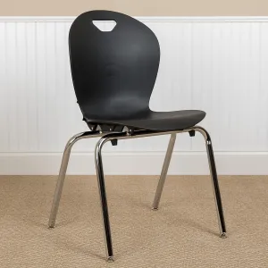 EMMA   OLIVER Titan Black Student Stack School Chair - 18-inch