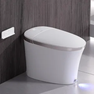 EPLO Smart Toilet with Bidet Built In, Luxury Bidet with Heated Seat & Foam Dispenser, Elongated Japanese Toilet with Automatic Flush, Dryer, Night Light, TEMP Display for Bathrooms - iX7 MT