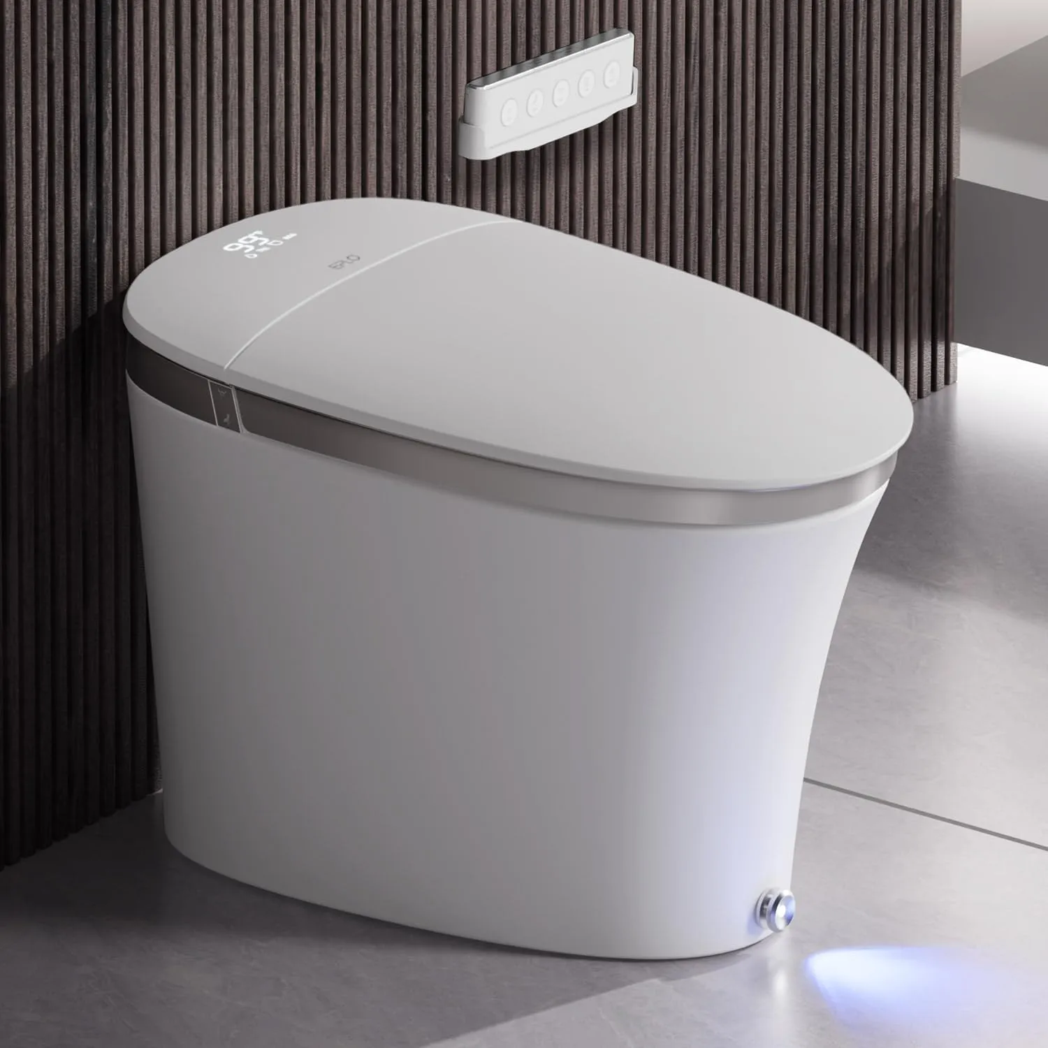 EPLO Smart Toilet with Powerful Flush, Auto Open/Close, Elongated Heated Seat, Instant Warm Water, High Speed Dryer Bidet Toilet for Bathrooms,Temp Display - iX7-PRO