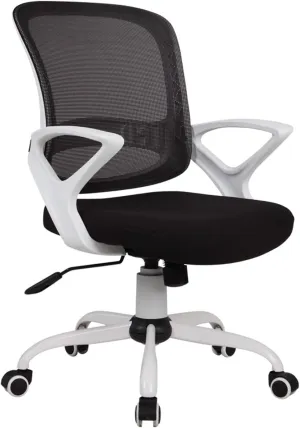 Ergonomic Desk Chair Ergonomic Office Chair Desk Chair for Home Office Work Chair Mid-Back Mesh Chair, Height Adjustable Swivel and Rocking Chair Office Chair (Color : White)