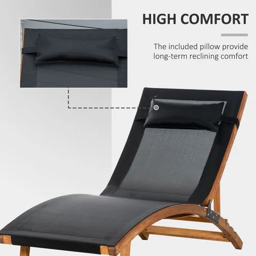 Ergonomic Outdoor Chaise – Adjustable Backrest and Pillow