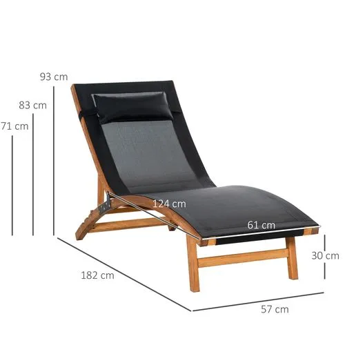 Ergonomic Outdoor Chaise – Adjustable Backrest and Pillow