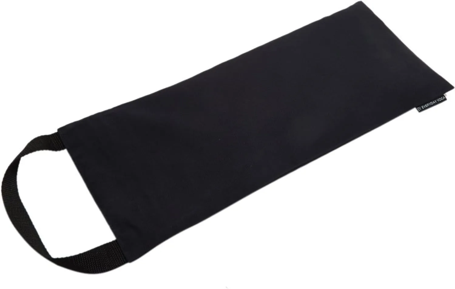 Everyday Yoga Sand Bag Cotton Unfilled, Adds Weight to Poses, Zipper Cover, Sturdy Handle, Silica Sand Filling, Durable Material - Black