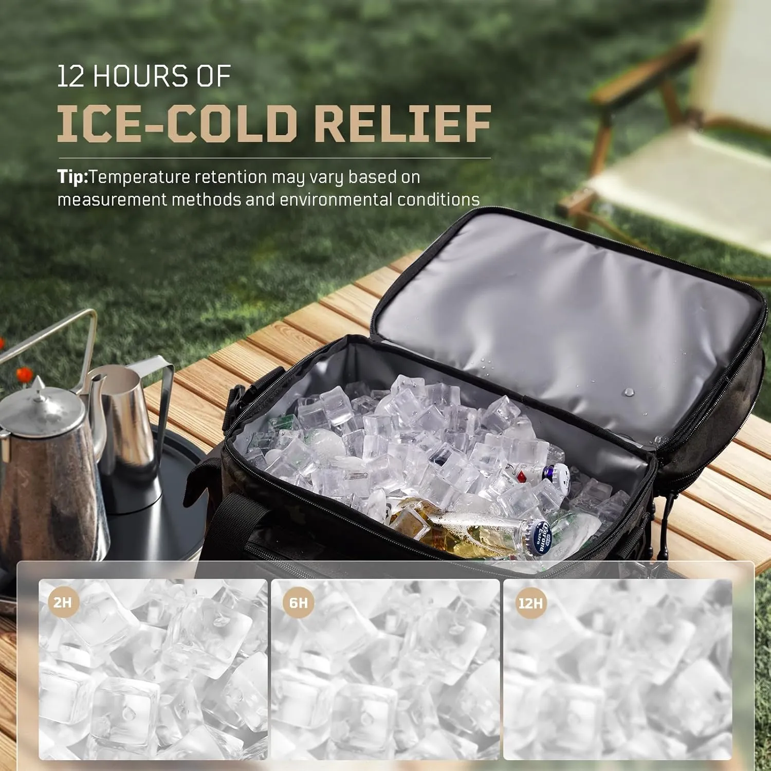 Expandable Lunch Box for Men, Insulated Tactical Lunch Bag - Leakproof Cooler with Padded Shoulder Strap, Reusable Lunch Tote Bag Thermal Lunchbox for Work Camping Picnic Beach, 18L