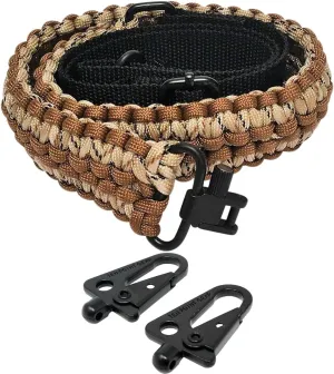Extra Wide Gun Sling Paracord 550 Adjustable w/Swivels (Multiple Color Options)