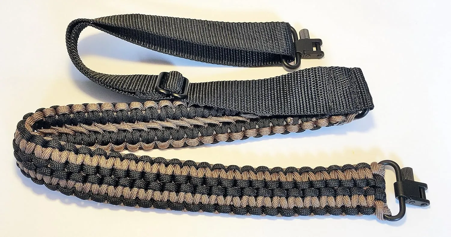 Extra Wide Gun Sling Paracord 550 Adjustable w/Swivels (Multiple Color Options)