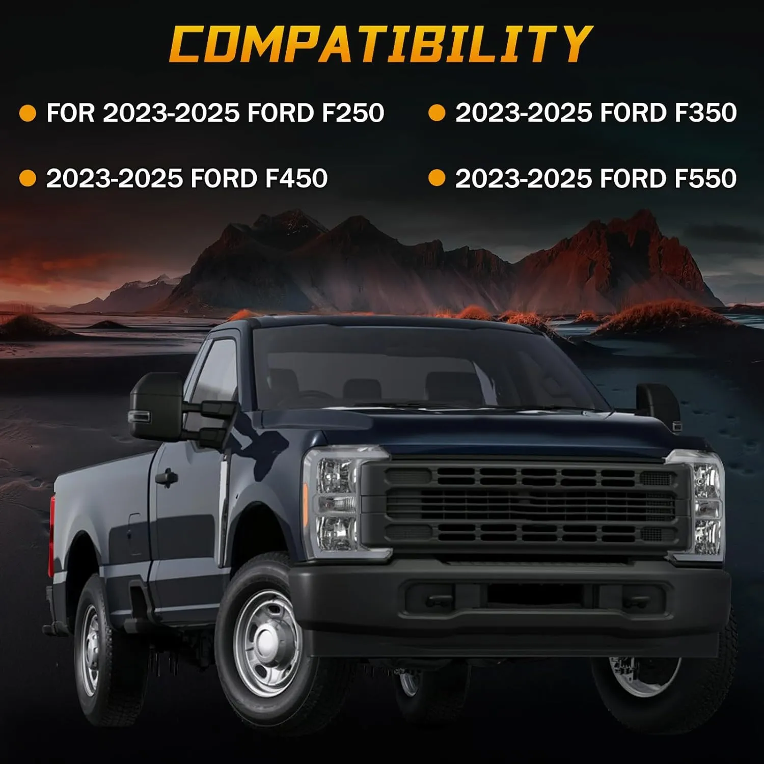 F250 Halogen Headlights Assembly Compatible with Ford F250 Super Duty 2023 2024 With bulb Right Passenger Side Headlamp OE FO2503429 PC3Z13008H