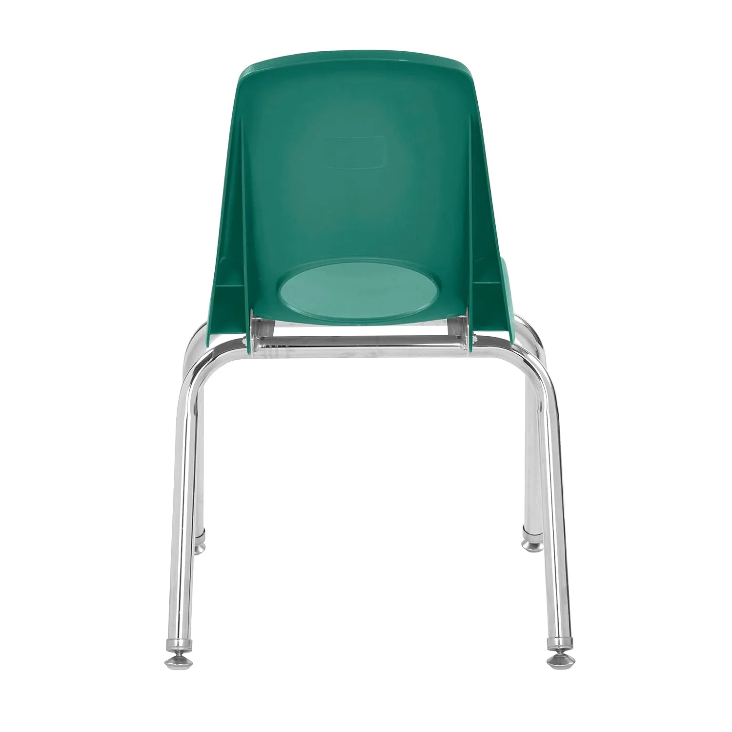 Factory Direct Partners 10364-GN 14" School Stack Chair, Stacking Student Seat with Chromed Steel Legs and Nylon Swivel Glides for in-Home Learning or Classroom - Green (6-Pack)