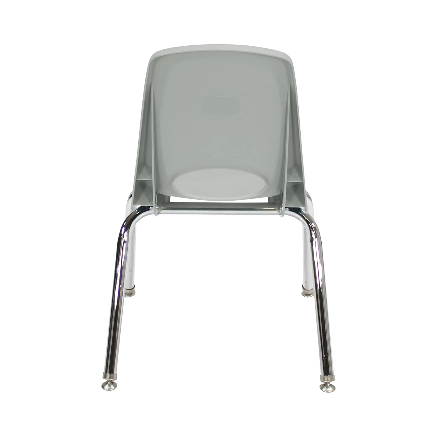 Factory Direct Partners 10364-LG 14" School Stack Chair, Stacking Student Seat with Chromed Steel Legs and Nylon Swivel Glides for in-Home Learning or Classroom - Light Gray (6-Pack)