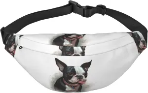 Fanny Pack for Women Mem Fashion Waist Packs Crossbody Boston Terrier Belt Bag with Adjustable Strap Waist Bag
