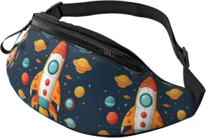Fanny Pack for Women Mem Fashion Waist Packs Crossbody rocket clipart space ship Belt Bag with Adjustable Strap Waist Bag