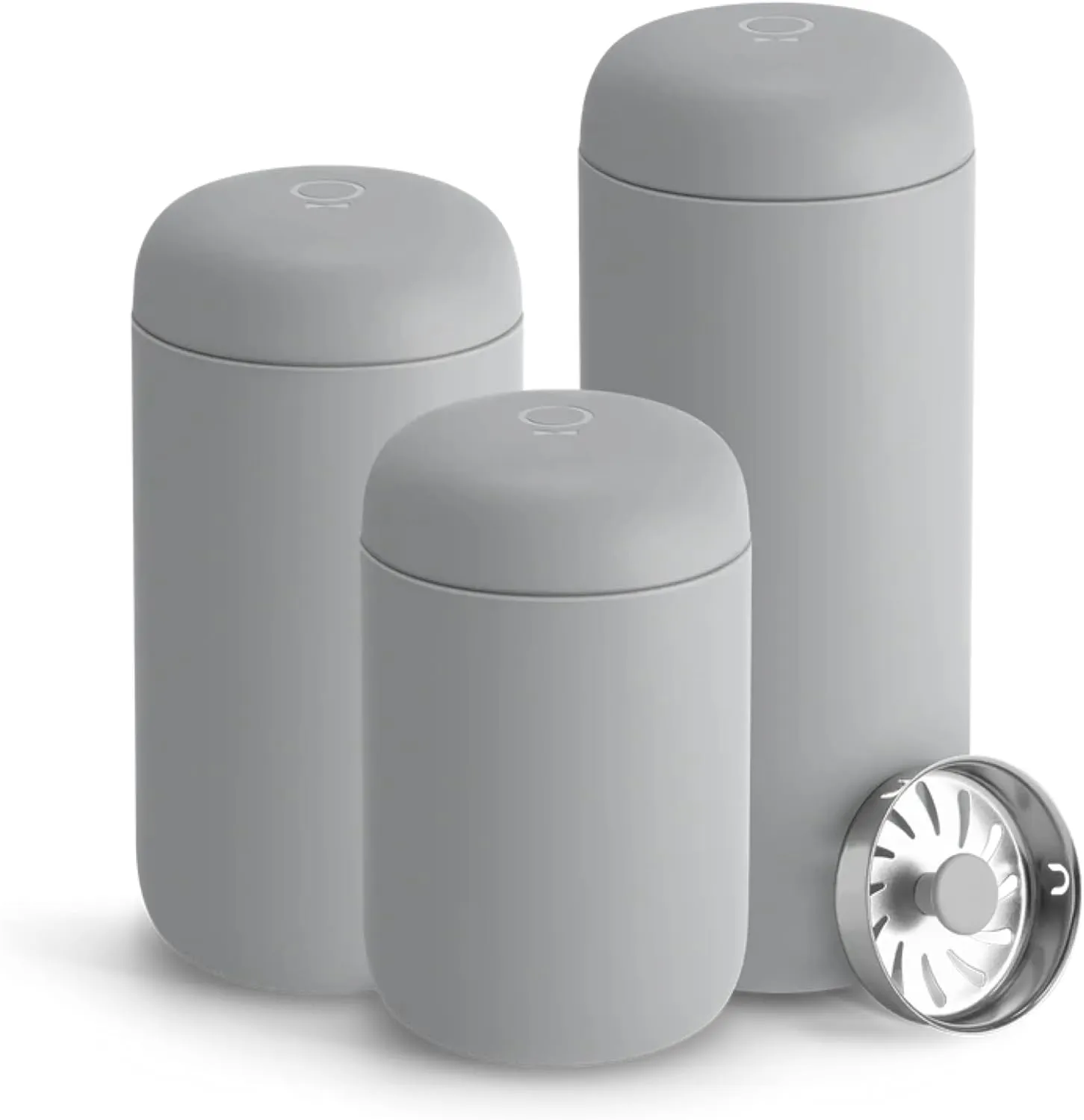 Fellow 12 oz Carter Move Travel Mug - Vacuum-Insulated Stainless Steel Travel Coffee Mug - Coffee Tumbler with Ceramic Interior and Splash Guard - Matte Grey