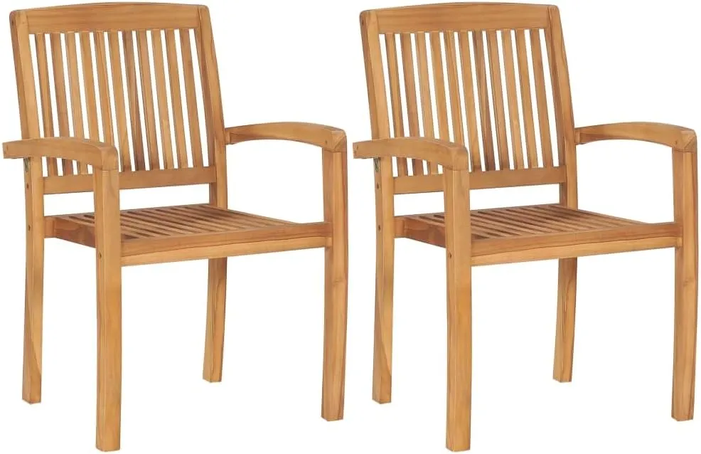 fire Pit Chairs,high Chair,Patio Furniture,Beach Chair,Patio Chairs 2 pcs with Gray Cushions Solid Teak WoodFor Gardens, patios, Balconies