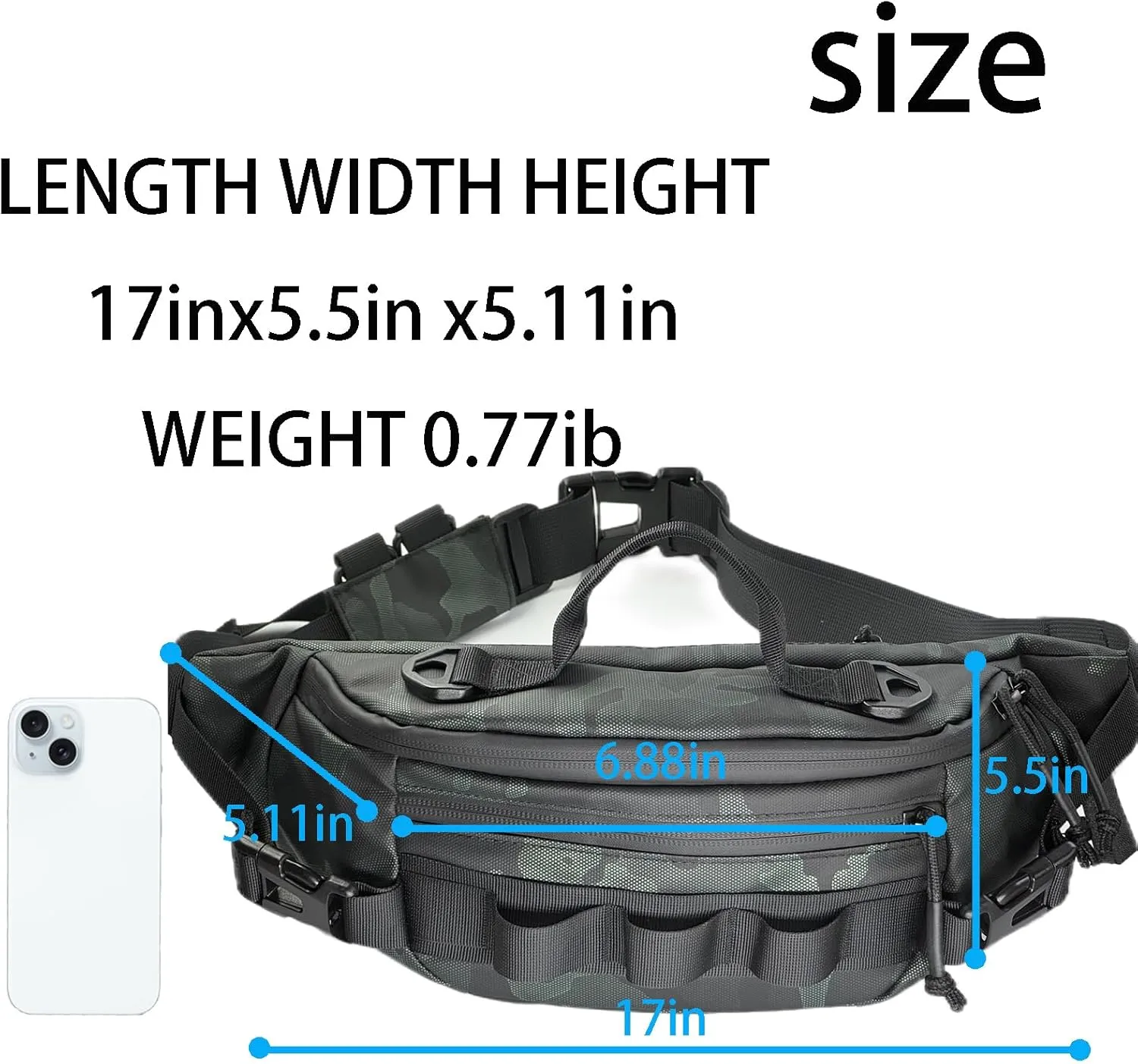 Fishing Fanny Pack for Men -Fishing Fanny Pack-Lightweight and Fishing Sling Pack
