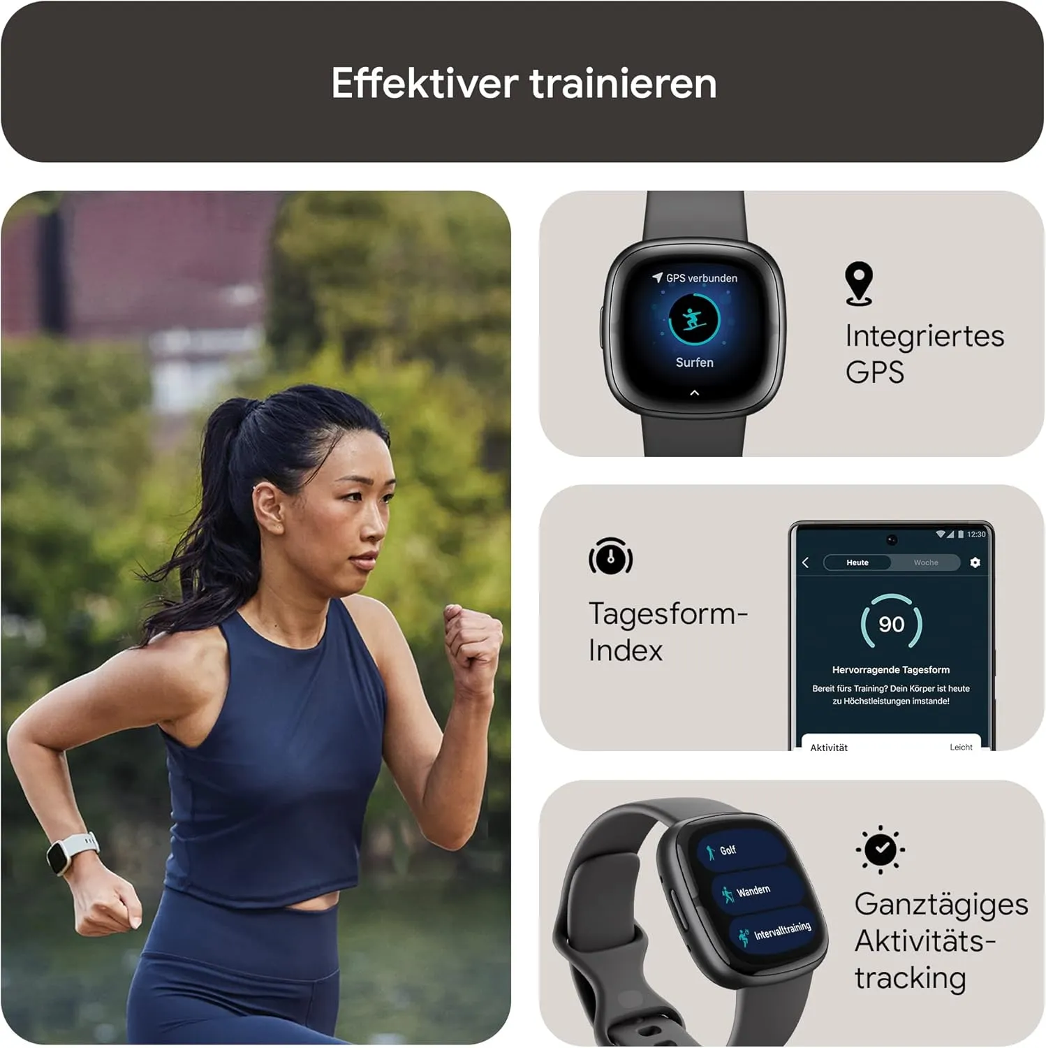 Fitbit Sense 2 Advanced Health and Fitness Smartwatch with Tools to Manage Stress and Sleep, ECG App, SpO2, 24/7 Heart Rate and GPS, Shadow Grey/Graphite, One Size (S & L Bands Included)