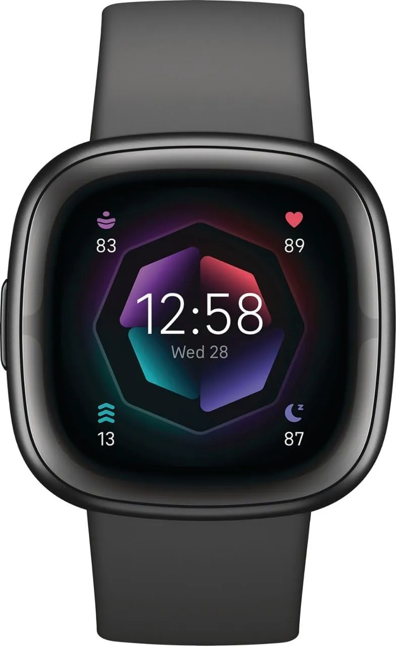 Fitbit Sense 2 Advanced Health and Fitness Smartwatch with Tools to Manage Stress and Sleep, ECG App, SpO2, 24/7 Heart Rate and GPS, Shadow Grey/Graphite, One Size (S & L Bands Included)