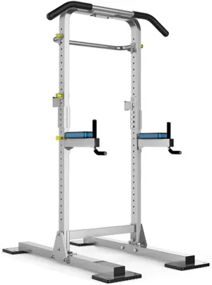 Fitness Pull-up Device Home Horizontal Bar Multi-Function Squat Rack Parallel Bars Weightlift Barbell Rack Equipment Loading Weight 300kg ，Grey-71x126x225cm