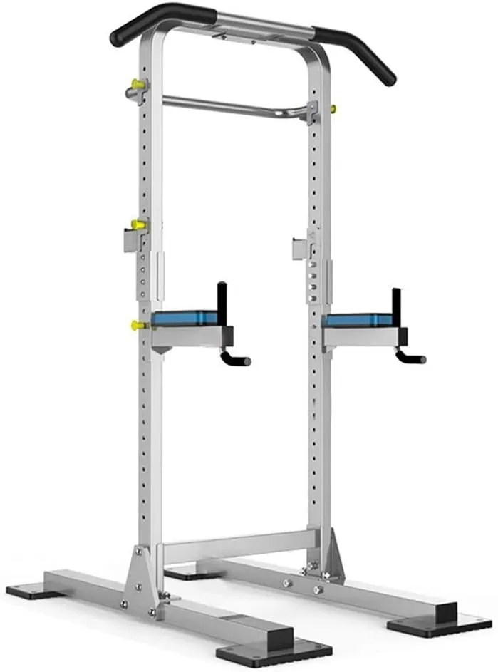 Fitness Pull-up Device Home Horizontal Bar Multi-Function Squat Rack Parallel Bars Weightlift Barbell Rack Equipment Loading Weight 300kg ，Grey-71x126x225cm