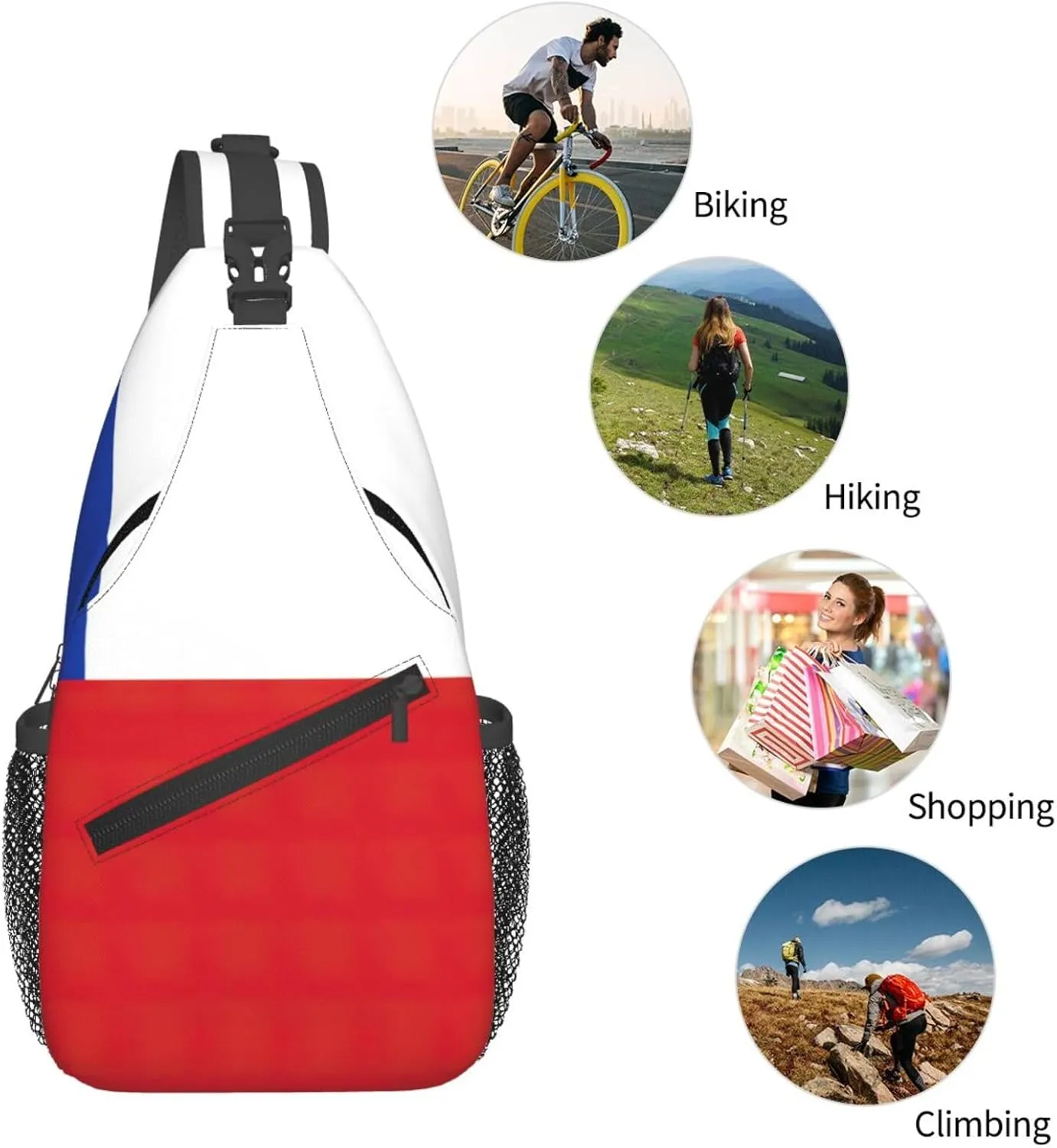 Flag Of Chile Print Lightweight Sling Small Shoulder Bag - Chic Cross Chest Bag With Adjustable Strap