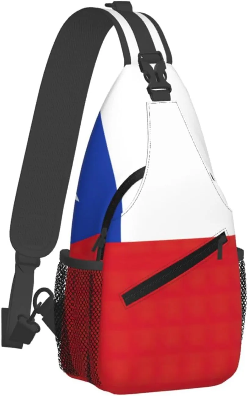 Flag Of Chile Print Lightweight Sling Small Shoulder Bag - Chic Cross Chest Bag With Adjustable Strap