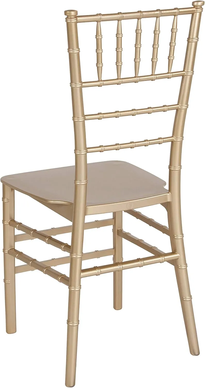 Flash Furniture 2 Pack HERCULES Series Gold Resin Stacking Chiavari Chair