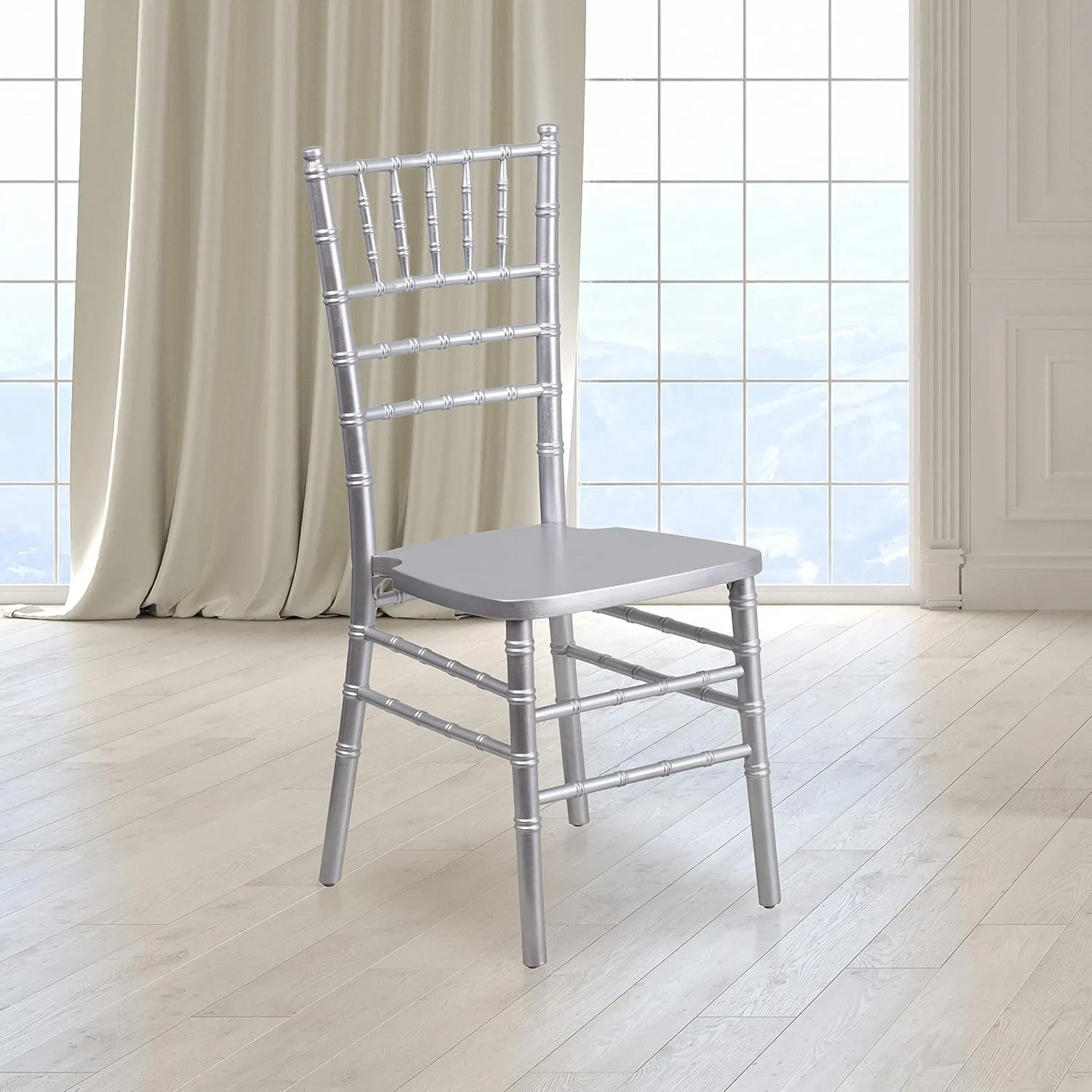 Flash Furniture 2 Pack HERCULES Series Silver Wood Chiavari Chair