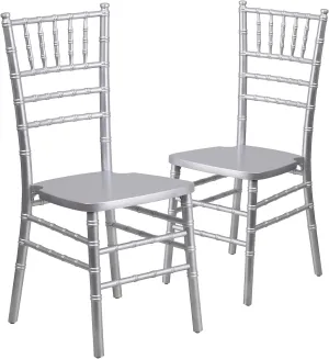 Flash Furniture 2 Pack HERCULES Series Silver Wood Chiavari Chair