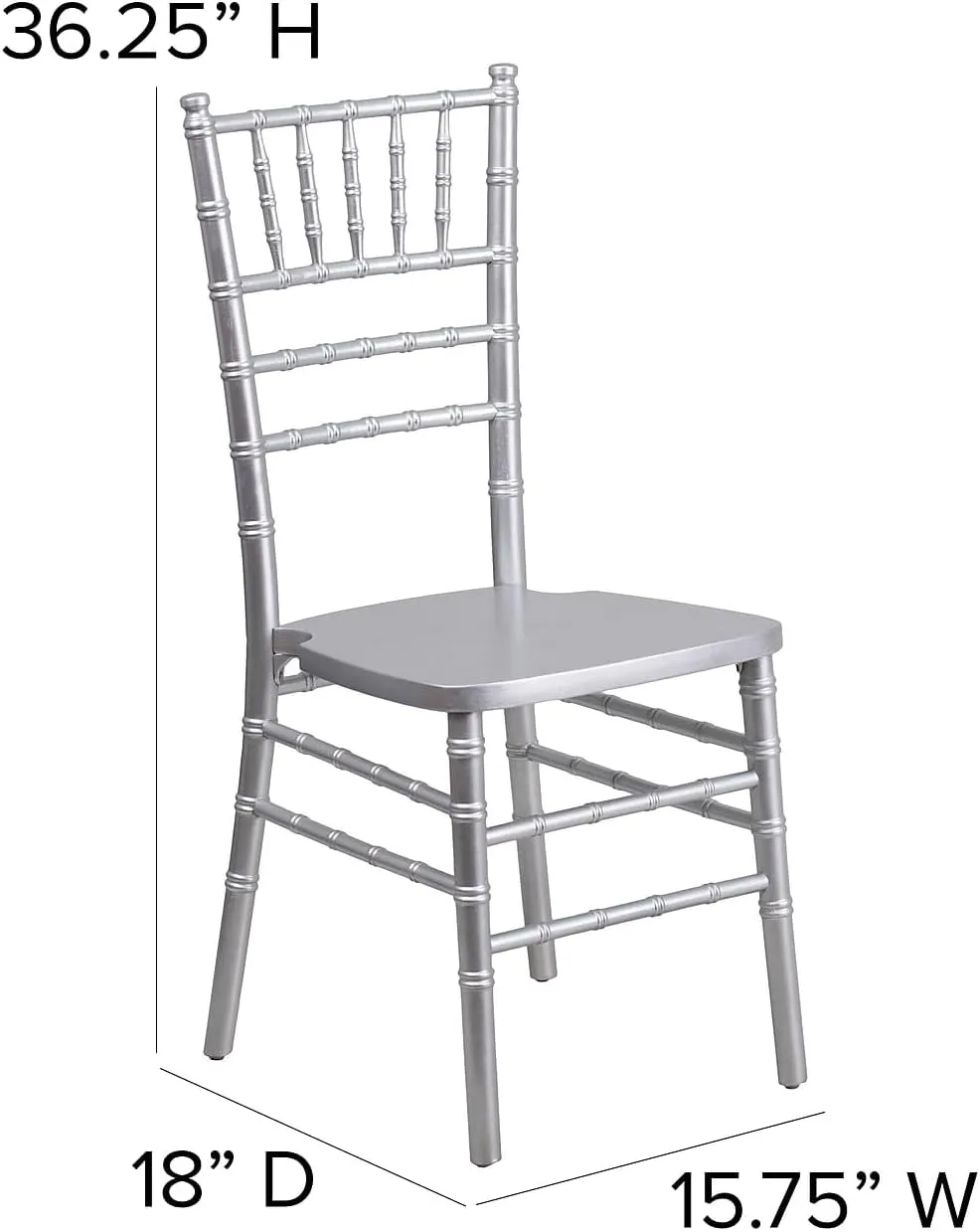 Flash Furniture 2 Pack HERCULES Series Silver Wood Chiavari Chair