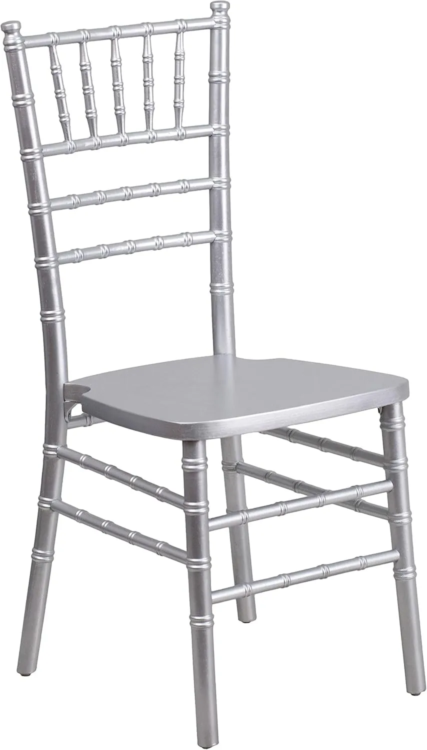 Flash Furniture 2 Pack HERCULES Series Silver Wood Chiavari Chair