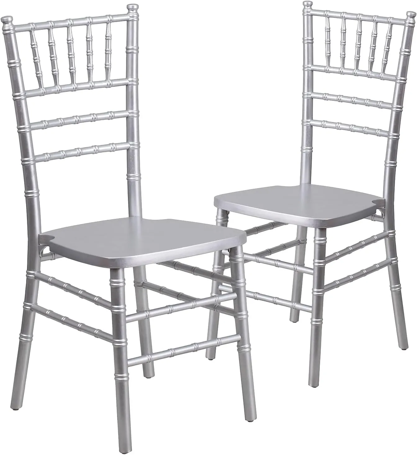 Flash Furniture 2 Pack HERCULES Series Silver Wood Chiavari Chair