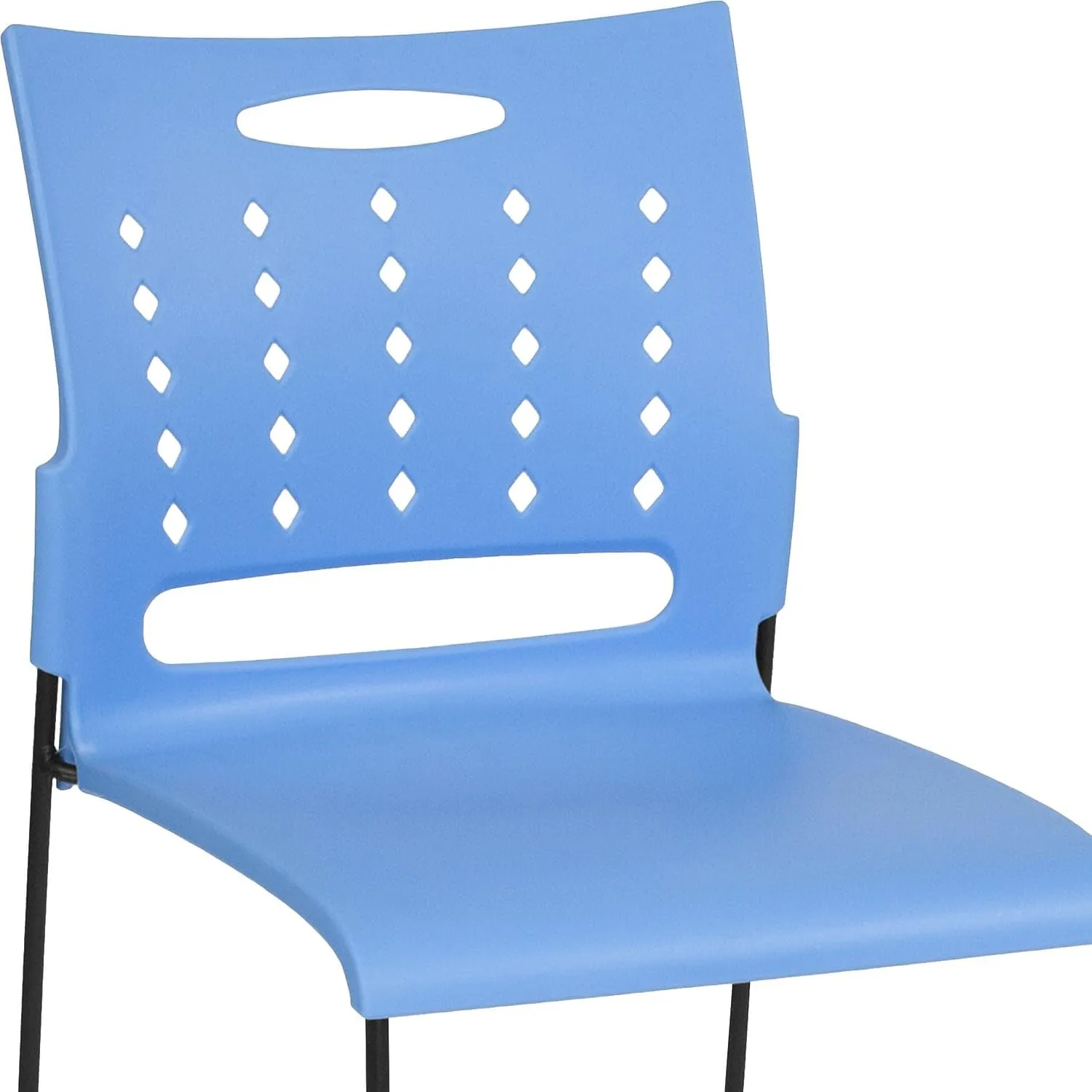 Flash Furniture 5 Pack HERCULES Series 881 lb. Capacity Blue Sled Base Stack Chair with Air-Vent Back