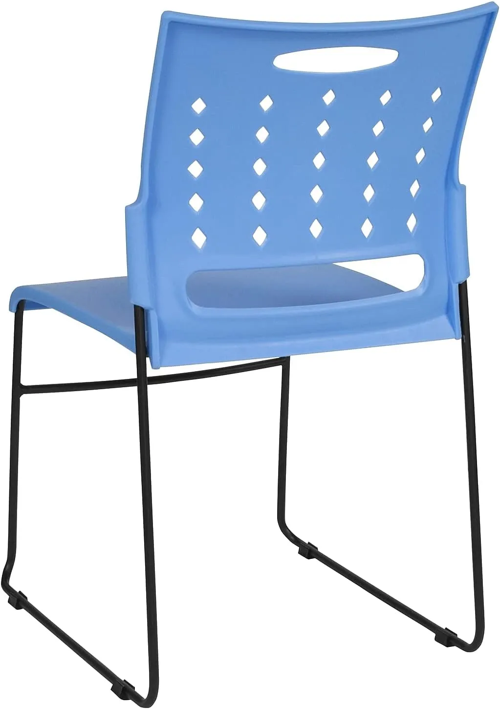 Flash Furniture 5 Pack HERCULES Series 881 lb. Capacity Blue Sled Base Stack Chair with Air-Vent Back