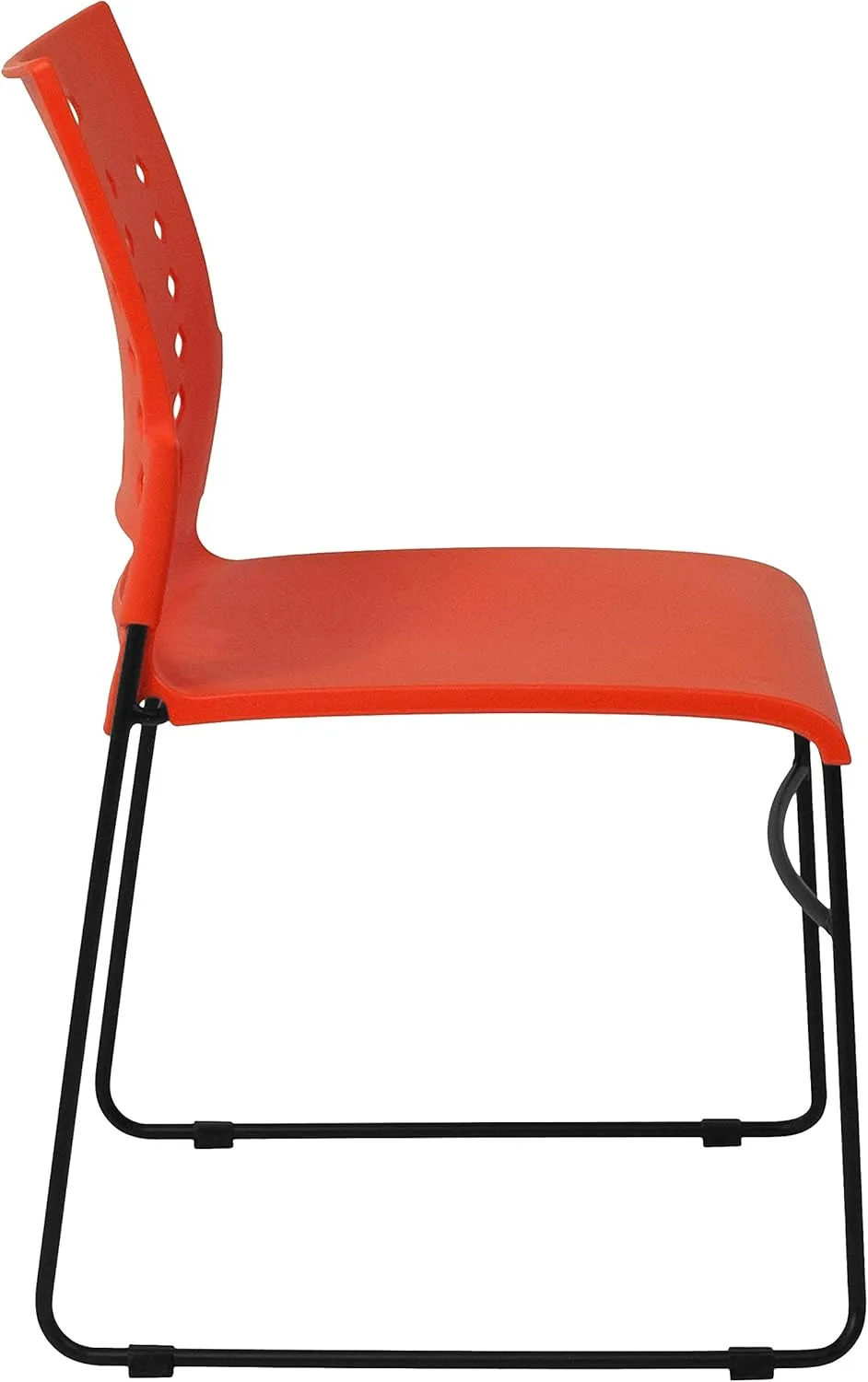 Flash Furniture 5 Pack HERCULES Series 881 lb. Capacity Orange Sled Base Stack Chair with Air-Vent Back