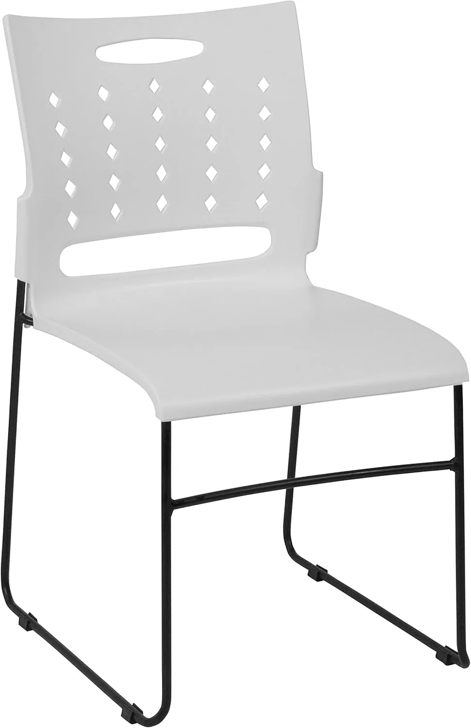 Flash Furniture 5 Pack HERCULES Series 881 lb. Capacity White Sled Base Stack Chair with Air-Vent Back