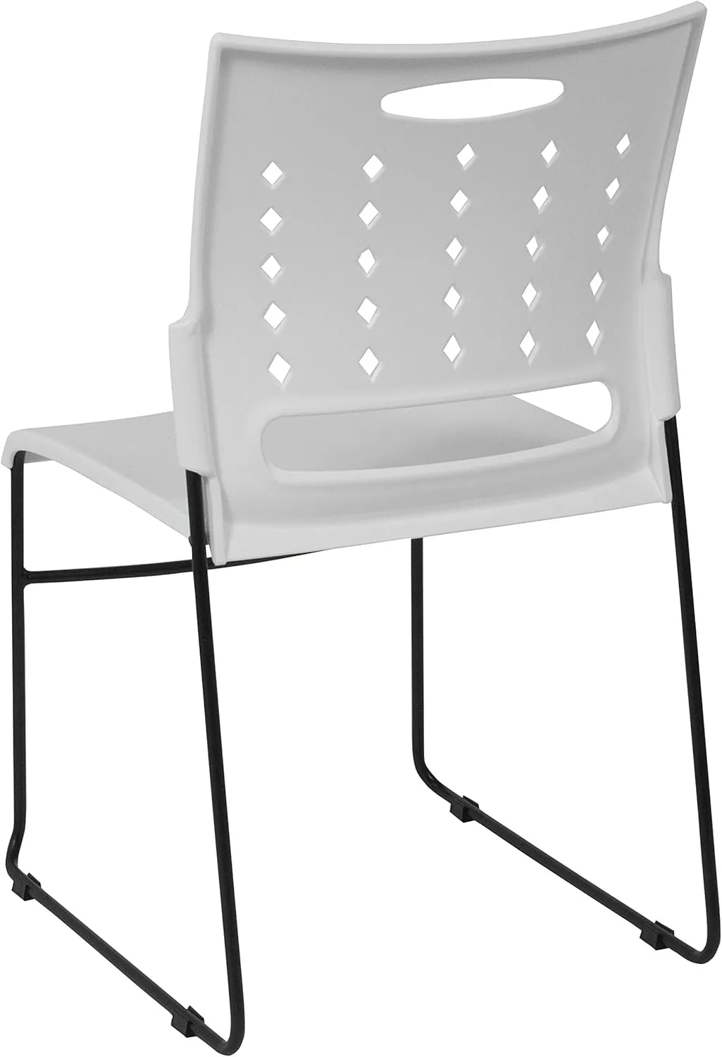 Flash Furniture 5 Pack HERCULES Series 881 lb. Capacity White Sled Base Stack Chair with Air-Vent Back