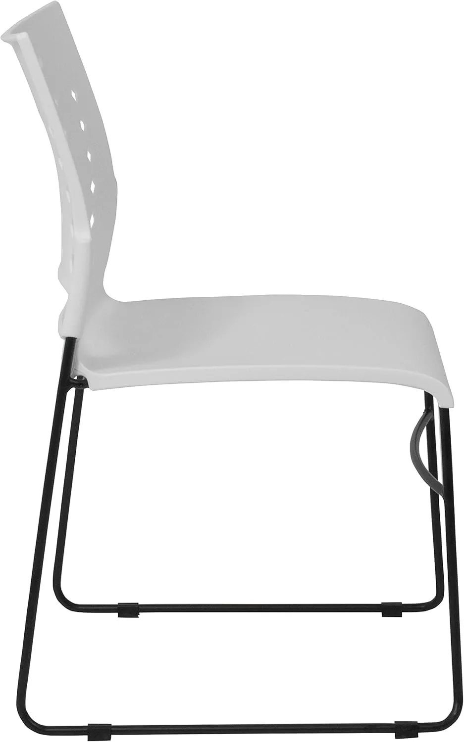 Flash Furniture 5 Pack HERCULES Series 881 lb. Capacity White Sled Base Stack Chair with Air-Vent Back