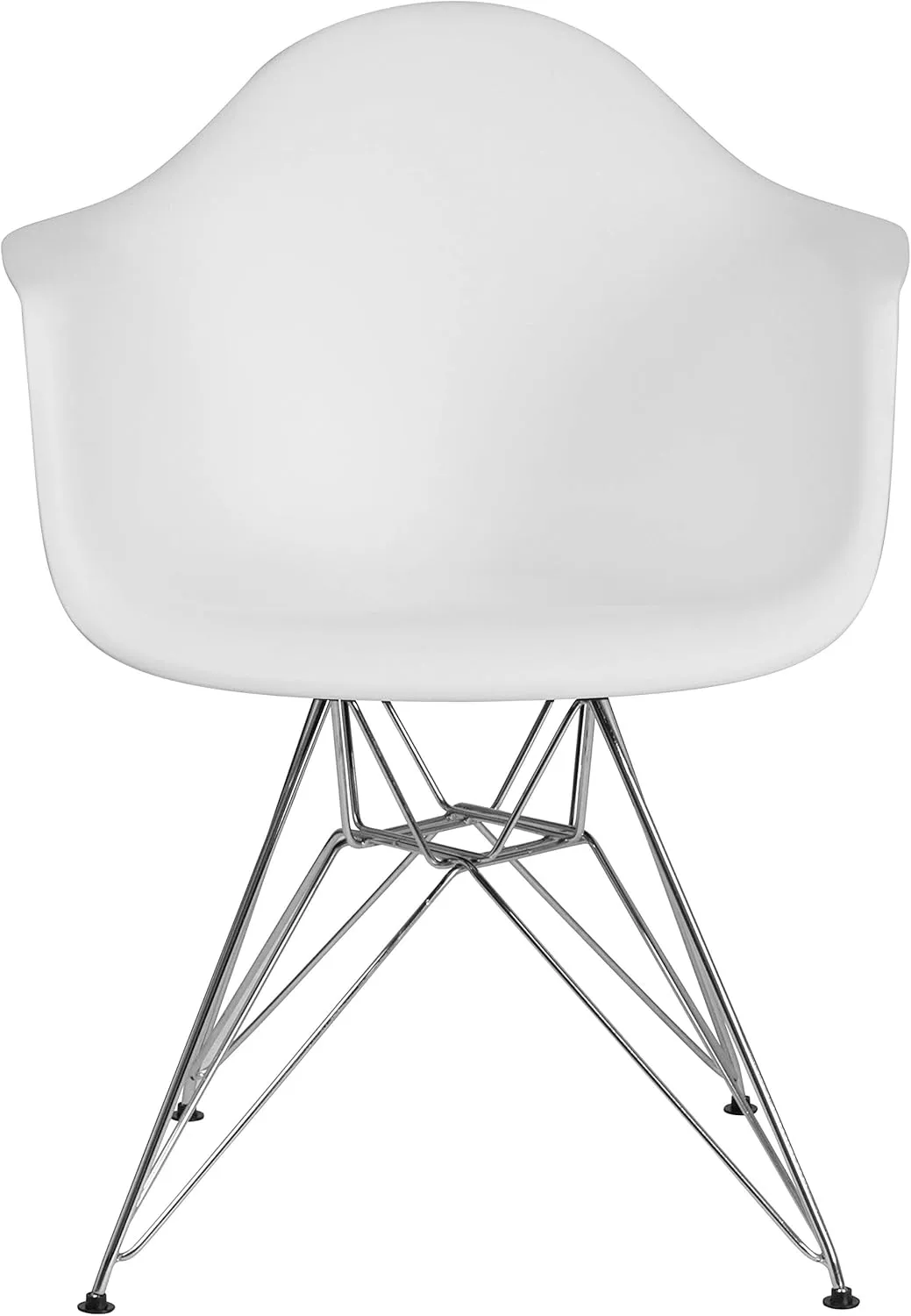 Flash Furniture Alonza Series White Plastic Chair with Chrome Base