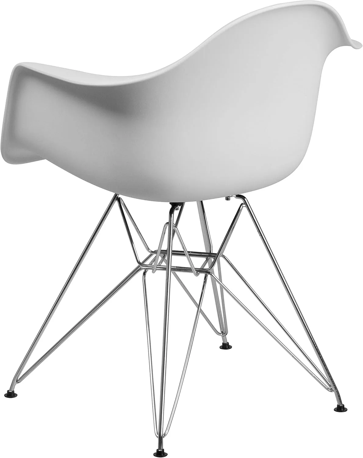 Flash Furniture Alonza Series White Plastic Chair with Chrome Base